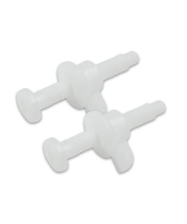 Toilet Seat Parts Including Screw and Nut For Top Mount Toilet Seat Hinges, White Plastic Plastic bolt