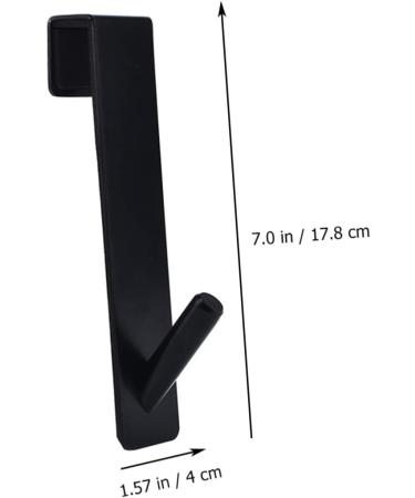 SOESFOUFU 2pcs Bathroom Door Hook Over The Door Coat Rack Holder Black Hangers Towel Hanger Stainless Steel 17.80X4.00X3.00CM Black - Buy Online on GoSupps.com