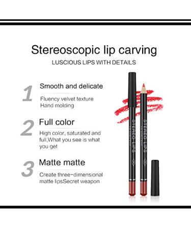 12-Piece Lipiner Deluxe Ultra Fine Waterproof Lip Liner Set - Creamy & Smooth Matt Lip Pencil for Perfect Lip Makeup | 12 Vibrant Colors - Buy Online on GoSupps.com