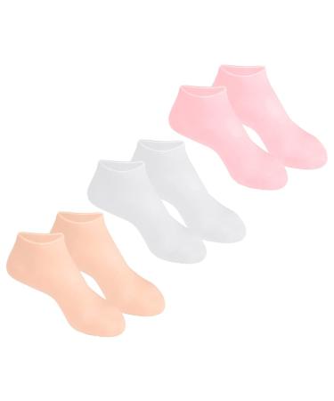 DOITOOL 3pairs Moisturizing Socks Skin-Friendly Care Socks Protective Moisturizing Sock Silicone Socks for Women Anti-Cracking Foot Covers Spa Socks Elastic Sebs Nursing Cover Girl Child 23x9.5cm