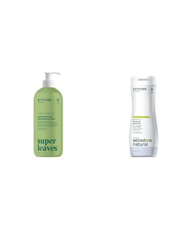 ATTITUDE Nourishing Hair Shampoo EWG Verified For Dry and Damaged Hair & Body Wash for Sensitive Skin EWG Verified Shower Gel Soothing Oat