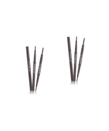 DOITOOL 2pcs 2 1 Eyebrow Pen Eyebrow Pencil Eye Brow Brush Eyebrow Brush 3d Written Triangle 1 count (Pack of 1) As Shownx2pcs