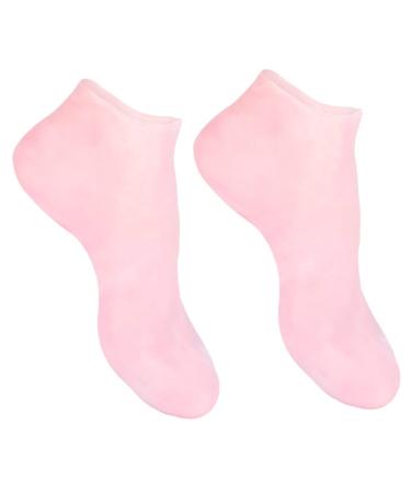 minkissy 1 Pair Sock Moisturizing Foot Skin Protect Soles Foot Lotion Skin Soles Moisturizing Gel Booties Humidor Gel Foot Skin Silicone Moisturing Foot Pink Women's Spa Sebs Moisturize 38X7.5X1cm
