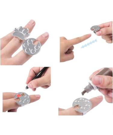 HLLMX 2 PCS Mini Manicure Palette Nail Art Tools (Silver) - Wearable Metal Holder for Gel Polish Mixing Tray - Buy Online on GoSupps.com