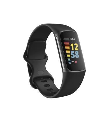 Fitbit Charge 5 Advanced Fitness & Health Tracker with Built-in GPS, Stress Management Tools, Sleep Tracking, 24/7 Heart Rate and More, Black/Graphite, One Size (S &L Bands Included) Graphite/Black - Buy Online on GoSupps.com