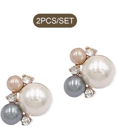 CLSSLVVBN 2 Pieces Hairpin Elegant Headdress Shiny Rhinestones Delicate Pearl Flower Buckle Hair Accessories for Wedding Flower Center 1 - Buy Online on GoSupps.com