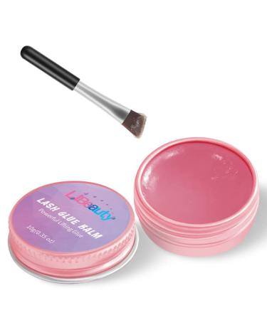 Libeauty Lash Lift Glue Wax Faint Fragrance Lash Glue Balm for Perfect Eyelash Perm & Brow Lamination Easy to Apply and Fast Drying & Waterproof (Pink Peach) Pink-peach
