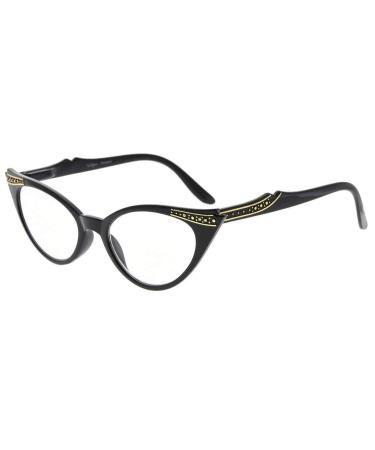Eyekepper Cateyes Women's Reading Glasses (Black 1.25) Black-cateye 1.25 Diopters