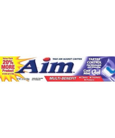 Aim Tartar Control Anticavity Fluoride Toothpaste Gel - 5.5oz (Pack of 2) - Oral Care Set - Buy Online on GoSupps.com