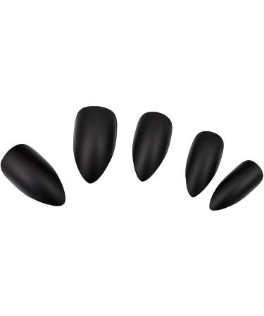 YONAIL Black False Nails with Glue Press On Nail Tips Black Matte Stiletto Fake Nails Full Cover Nail Tips Black Glue On Nails Stick on Nails for Women and Girl - Buy Online on GoSupps.com
