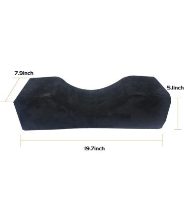 MNpartners Beauty Salon Eyelash Extension Neck Pillow - Comfortable Memory Foam Velvet Pillow for Lash Grafting & Make Up - Black - Buy Online on GoSupps.com
