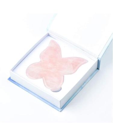 Natural Rose Quartz Jade Gua Sha Butterfly Tool | Anti-Aging Facial Massage | Genuine Healing Gemstone for Lifting & Tightening - Buy Online on GoSupps.com