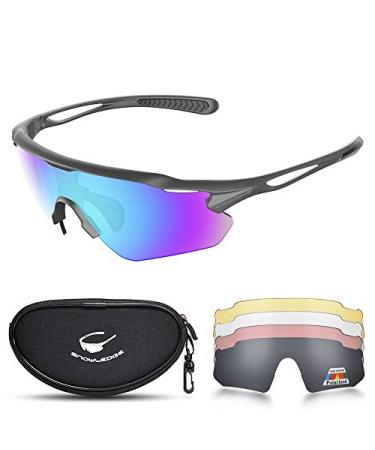 Cycling Glasses, TR90 Unbreakable Frame Polarized Anti-UV400 Sports Sunglasses 502sgy-iceblue-m Medium (W*142MM
