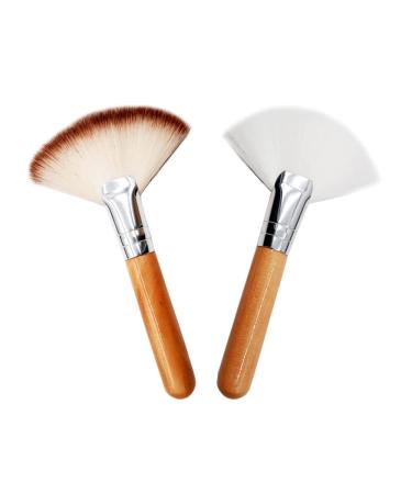 SALOCY Fan Brush,Face Makeup Brush Highlighting Make Up Brush Cheekbones Brush Facial Brushes Powder Foundation Brushes Make Up Tool,2 PCS