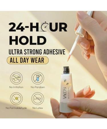 Buy 0.28 fl.oz Eyelash Glue for Sensitive Eyes - Super Strong Hold Brush-On Clear Adhesive for Waterproof Strip Lashes | Latex-Free & Long Lasting - Buy Online on GoSupps.com