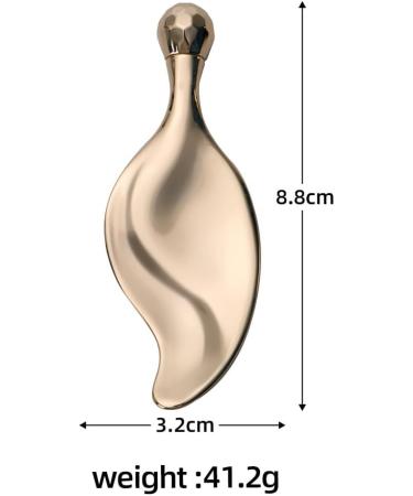 2-in-1 Metal Gua Sha Facial Tool & Mini Roller - Wrinkle Lifting Leaf Shaped Tool with Eye Rollers for Radiant Skin | International Shipping - Buy Online on GoSupps.com