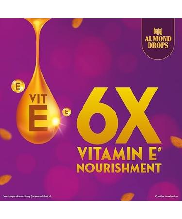 Buy Bajaj Almond Drops Hair Oil 650ml - 6X Vitamin E Non-Sticky Hair Fall Control Black | International Shipping Available - Buy Online on GoSupps.com