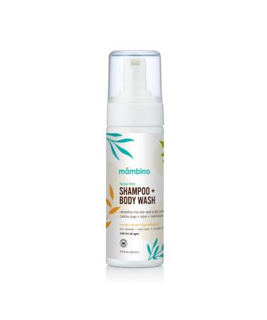 Mambino Organics Happy Time Shampoo & Body Wash for Kids - Hypoallergenic Plant-Based Eco-Friendly Body and Hair Cleanser for Sensitive Skin - Calendula & Orange 5.5floz