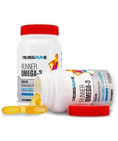 PEREGRUNE Runner Omega 3 Fish Oil | Helps Support Heart & Joint Health for Running with Omega- EPA & DHA | 1400 mg 1 Month Capsules for Men and Women | Triple Strength Nutritional Sport Supplement - Buy Online on GoSupps.com