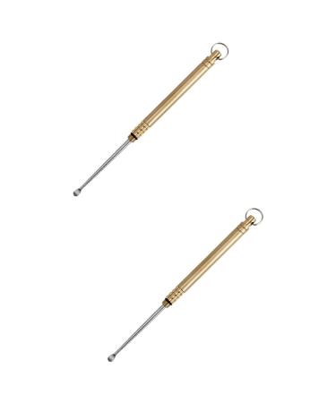 2pcs Titanium Removal Tool Portable Cleaner Smooth Surface Personal Health Care Goldenx2pcs 11.2x0.7cmx2pcs
