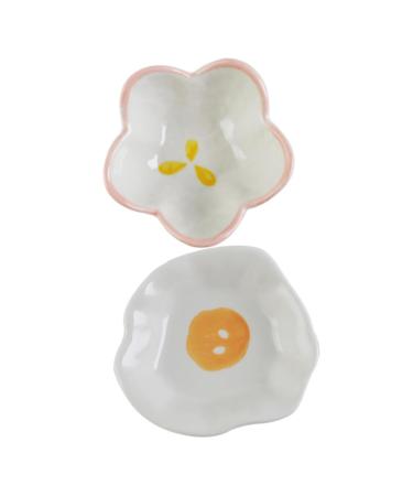 8 Pcs Ceramic Saucer Small Snack Dish Condiment Dish Fruit Dish Pottery Sauce Dish Mini Condiments Small Ceramic Dish Decorative Soy Sauce Plate Japanese-Style Container re-usable 10X10X4CMx4pcs Assorted Colorx4pcs
