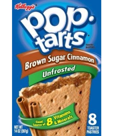 Kellogg's, Pop-Tarts, Unfrosted Brown Sugar Cinnamon, 8 Count, 14oz Box (Pack of 6) - Buy Online on GoSupps.com