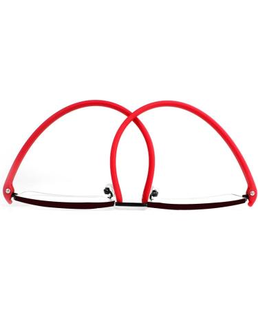 Ultra-Light TR90 Reading Glasses +1.75 for Men & Women - Classic Metal Visual Aid with Case & Cleaning Cloth (Red) - Buy Online on GoSupps.com