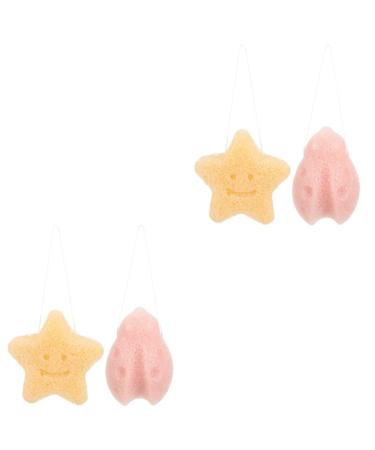 Zerodeko 4 pcs Konjac Face Wash sponges Back Scrubber exfoliating Body Puff Bath Back Scrubber dishwashing Scrubber Body Cleansing Puffs Konjac Flour Travel loofah Portable 1 Count (Pack of 1)