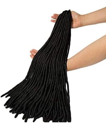 20inch Faux Locs Braiding Hair Crochet Braids Hair Extensions 20 Strands Twist Braid Synthetic Hairpiece (Ombre Black) - Buy Online on GoSupps.com