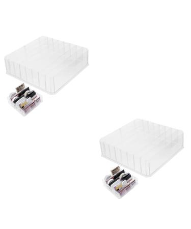 MAGICLULU 2pcs Cosmetic Storage Box Storage Drawers Plastic Eyeshadow Organizer Cosmetics Organizer Eye Shadow Transparentx2pcs 24x23x6.5cmx2pcs