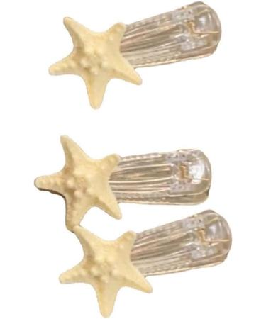 AJTUTUS Acrylic Starfish Shape Hairpins Hot Girls Duckbill Clear Hair Clip Spring Ponytail Side Hair Clip for Woman - Buy Online on GoSupps.com