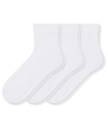 Sugar Free Sox Health & Comfort Mens Diabetic Ankle Socks 3 Pairs (10-13) 9-11 White