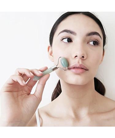 Natural Anti-Aging Jade Face Roller - Wrinkle Remover & Puffiness Reducer | Mini Therapy Treatment for Fine Lines and Neck Slimming - Buy Online on GoSupps.com