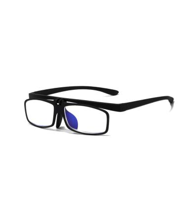 Blue Light Blocking Reading Glasses For Women Men Trendy Flip Cover Readers Anti Eyestrain Glasses(Couleur:Noir Grandeur:1.5x)