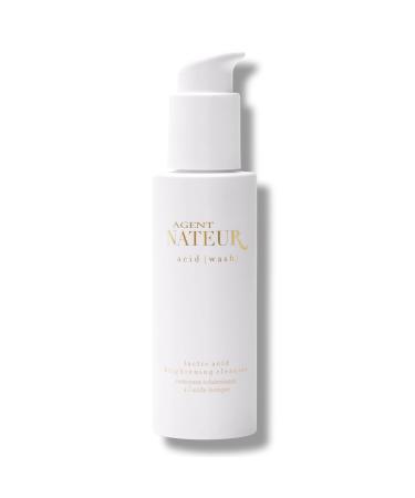 Agent Nateur - acid (wash) Natural Lactic Acid Skin Illuminating Cleanser | Vegan Non-Toxic Clean Skincare (4.05 fl oz | 120 mL) 4.05 Fl Oz (Pack of 1)