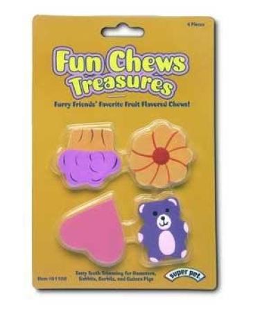 Super Pet Fun Chews Treasures Wood Chew Treats for Pet Critters (4 Pack)
