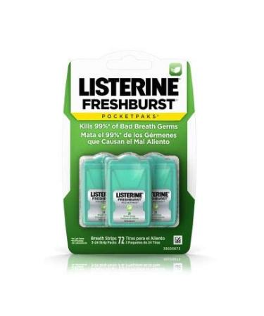 Listerine Pocketpaks Fresh Burst Breath Strips - 3 Pack of 24 strips (total 72 strips) by N/A - Buy Online on GoSupps.com