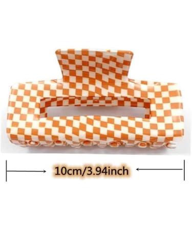 Checkered Hair Claw Clips for Women Girls Fashion Hair Clips for Styling Claw Clamps Thick Hair Retro Rectangle Shape YOEMAYUNER (3PCs 3Colors A Large Size/3.94inch) - Buy Online on GoSupps.com