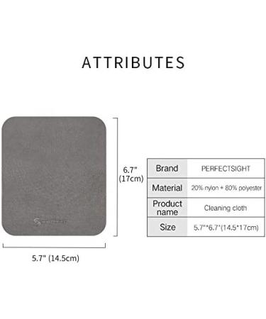 PERFECTSIGHT Microfiber Cleaning Cloth 6 Pack - Safely Clean Glasses, Phones, Cameras, and Screens - 5.7x6.7 Inch Lens Cleaner Cloth - Grey - Buy Online on GoSupps.com
