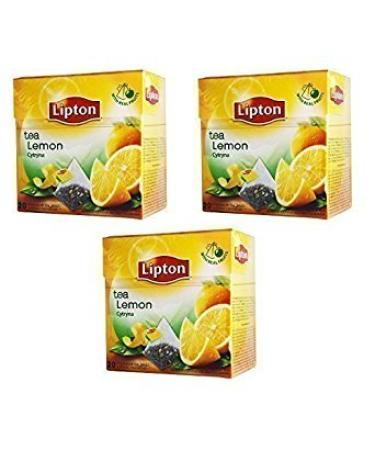 Lipton Black Tea - Lemon - 20 Premium Pyramid Tea Bags In A Box (Pack of 3)