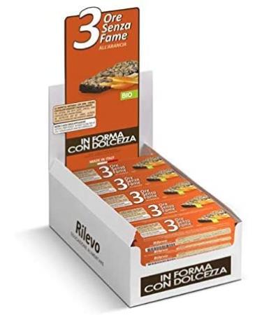 Rilevo Rilevo - 25 Individual Sachets of 3 Hours Warmless with Organic Natural Orange Bar with Seeds Organic Orange Cereal and Dark Chocolate Stand 30 g (25 x 30 g)