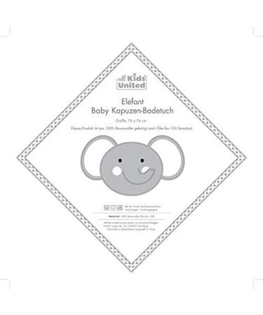 All Kids United 100% Cotton Baby Hooded Towel | Eco-Tex Certified | Soft Gray Bath Towel for Infants & Children (76x76 cm) - Buy Online on GoSupps.com
