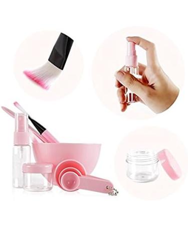 Facial Care Mask Mixing Tool Sets Bowl Stick Brush Gauge Cleaning Mat 9 in 1 Set Pink - Buy Online on GoSupps.com