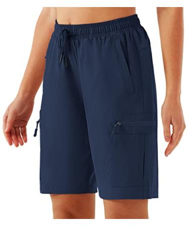 URBEST Women's Hiking Cargo Shorts Quick Dry Lightweight Summer Shorts for Women Outdoor Travel Golf Active Blue Large