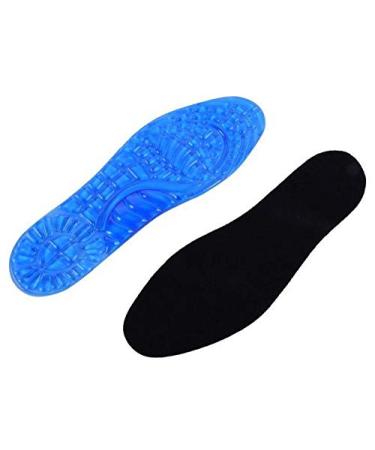 Silicone Massaging Gel Shoe Insoles for Foot Pain Relief  Arch Support  and Shock Absorption  Full Length Cushion Support Pad Inserts for Men or Women ((Small): 5 - 9)