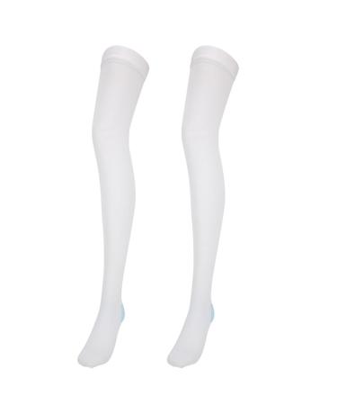 oceanside Health Compression Socks Varicose Vein Stockings Anti-Slip Blood Clots Compression Socks Health Care Stockings Pure white Large