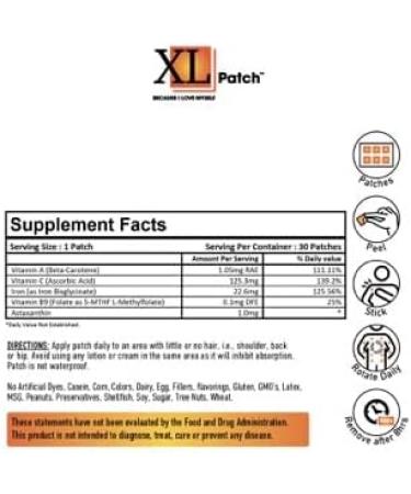XLPatch Iron Patch - Supports Red Blood Cells & Circulation Function - 30 Count - Buy Online on GoSupps.com