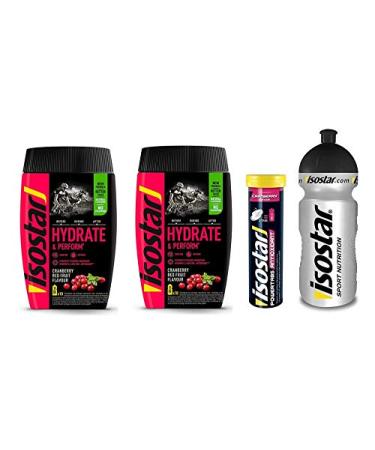Isostar Isostar Pack of 2 x 400g cranberry powders + cranberry lozenges + 0.5L bottle