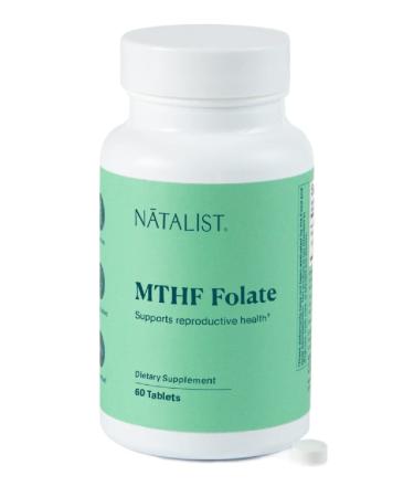 NATALIST MTHF Folate 1000 mcg (L-5-MTHF) Supports Healthy Fertility & Pregnancy for Women - Daily Folate Supplement for Reproductive Health & Fetal Development - Vegan Gluten-Free - 60 Tablets