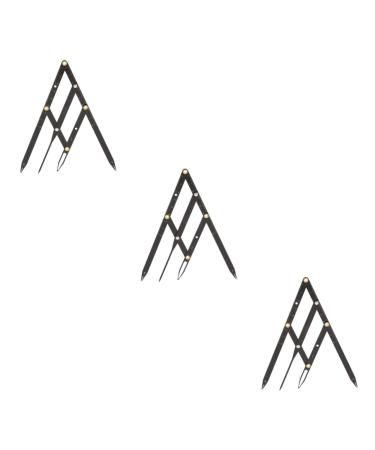 NOLITOY 3 Pcs Second Generation Brow Shaping Kit Eyebrow Drawing Tool Stainless Steel Micro Edge 25x5x0.6cmx3pcs Blackx3pcs